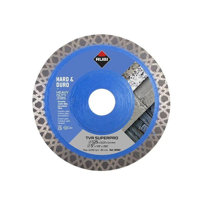 RUBI TILING TOOLS TVR125 TVR SUPERPRO Diamond Blade 125mm - 30987