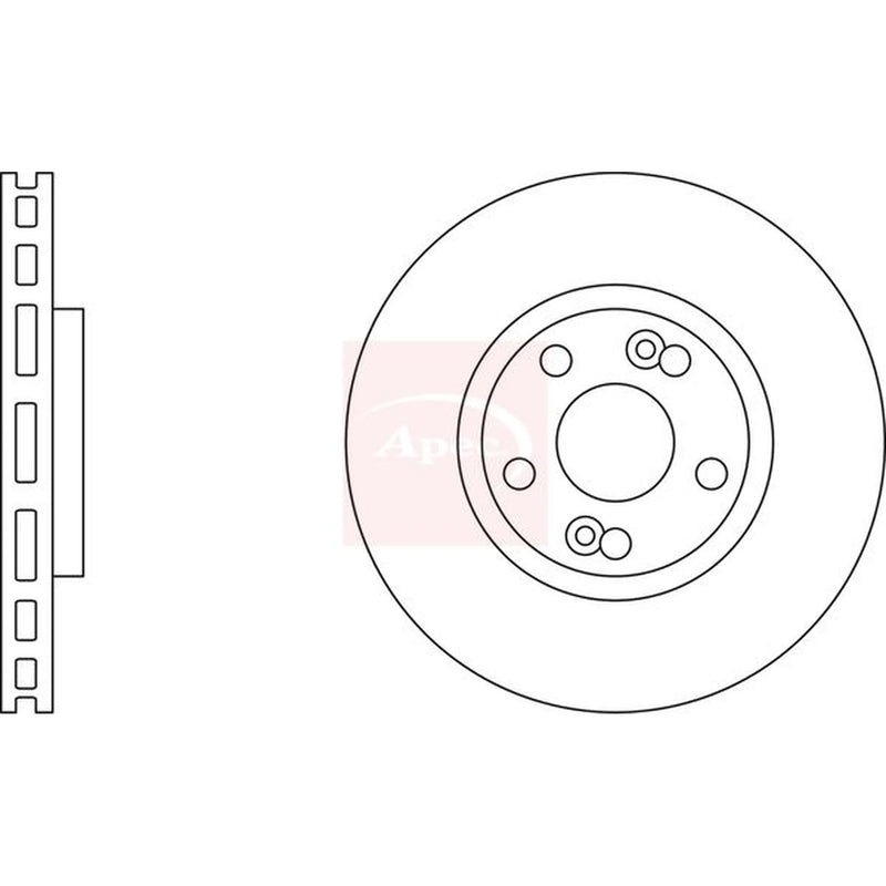Apec 2 x Vented Front Brake Discs DSK2216