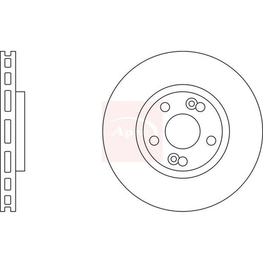 Apec 2 x Vented Front Brake Discs DSK2216