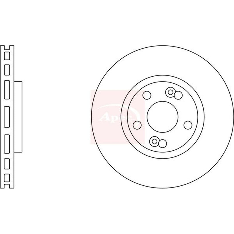 Apec 2 x Vented Front Brake Discs DSK2216