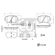 Febi Rear Brake Pad Set 172168