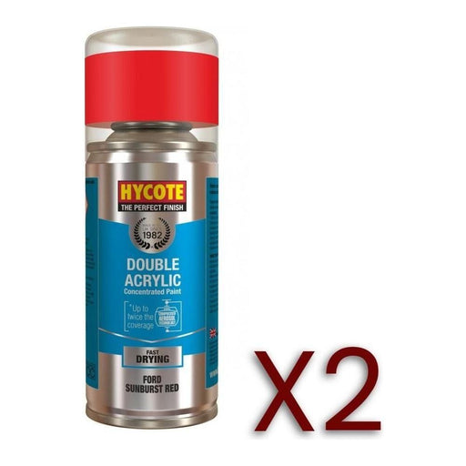 2x Hycote Aerosol Paint for Ford Sunburst Red 150ml Hycote  - Town Parts