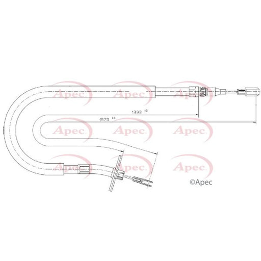 Apec Handbrake Cable Left Rear CAB1848