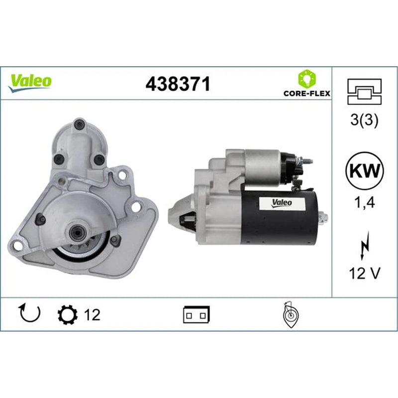 Valeo Starter Motor 12V 1.4kW 12 Teeth 438371