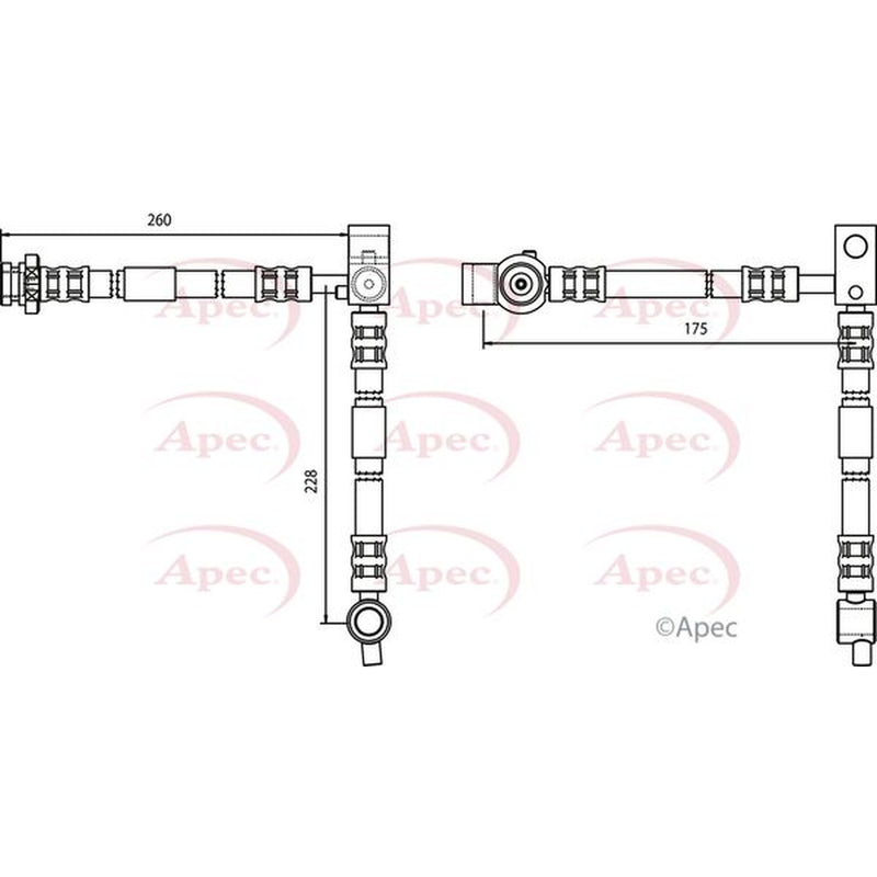 Apec Brake Hydraulic Hose Line Front Left HOS3715