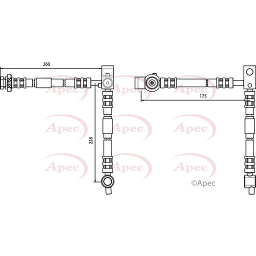 Apec Brake Hydraulic Hose Line Front Left HOS3715