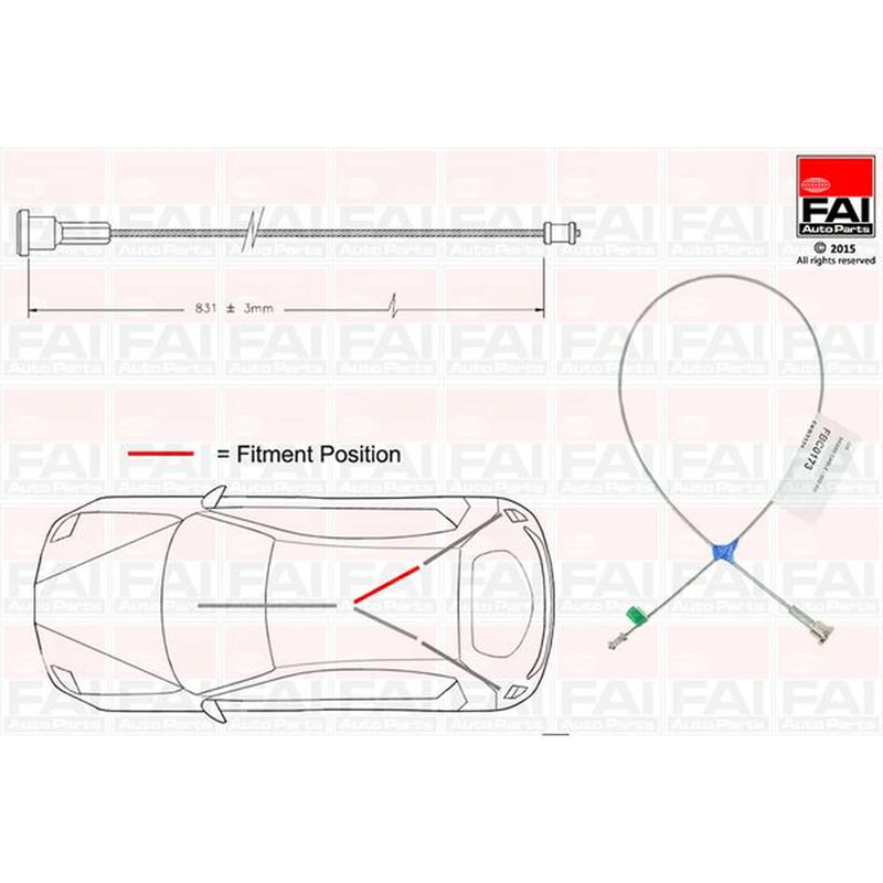 FAI Handbrake Cable Centre FBC0173