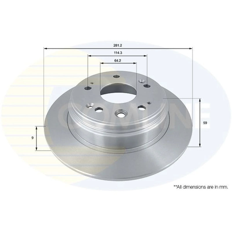 Comline 2 x Solid Rear Brake Discs ADC0562