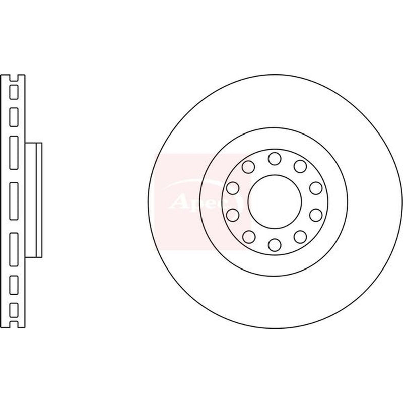Apec 2 x Vented Front Brake Discs DSK2631