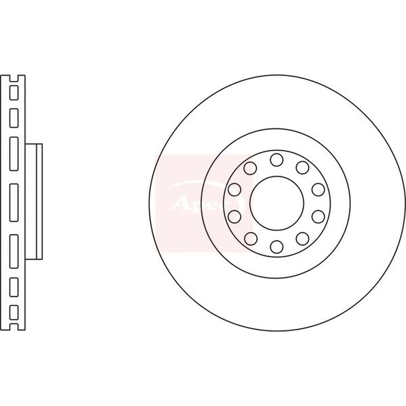 Apec 2 x Vented Front Brake Discs DSK2631