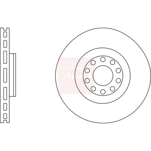 Apec 2 x Vented Front Brake Discs DSK2631