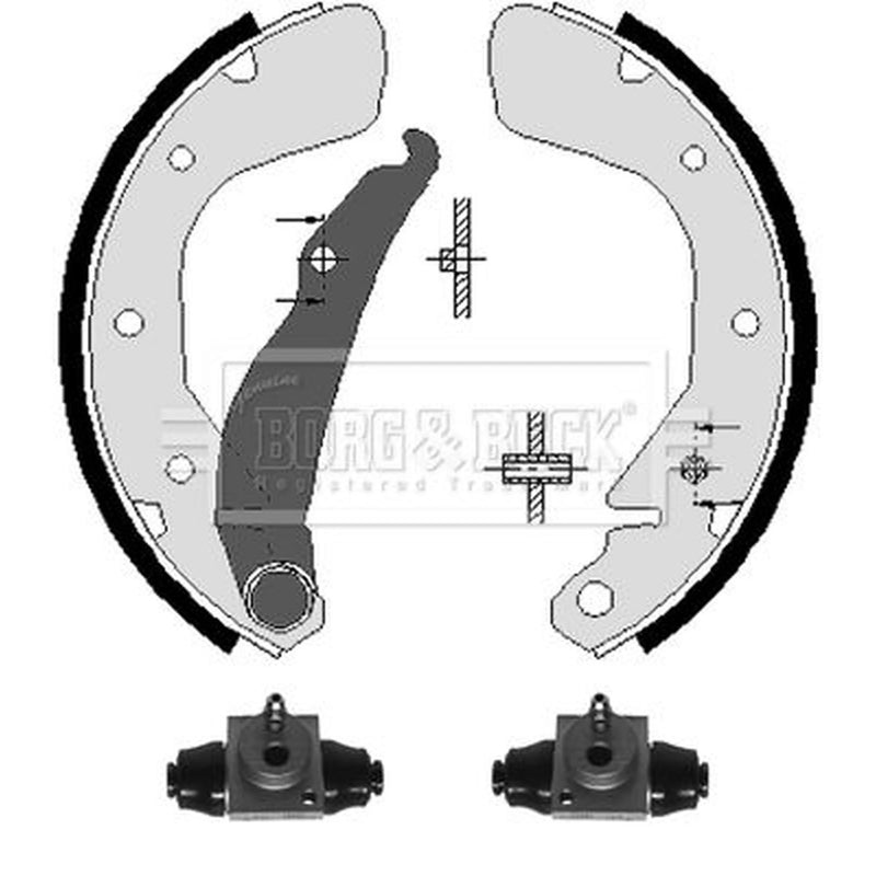 Borg & Beck Brake Shoe Set Axle Kit BBS1093K