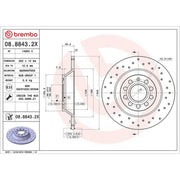 Brembo Xtra 2 x Rear Brake Discs 08.8843.2X