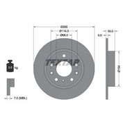 Textar 2 x Solid Rear Brake Discs 92324703