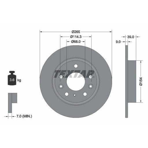 Textar 2 x Solid Rear Brake Discs 92324703