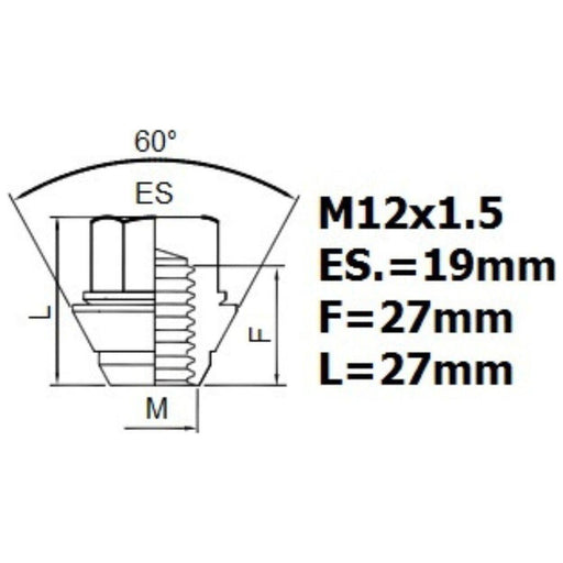 Fits Ford Fiesta Security Locking Wheel Nuts M12X1,5 Anti-Theft Bolts Fho/B Heyner Germany  - Town Parts