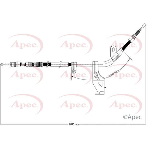 Apec Handbrake Cable Left Rear CAB1530