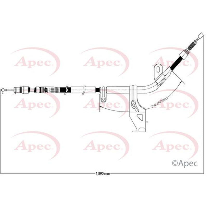 Apec Handbrake Cable Left Rear CAB1530