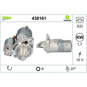 Valeo Starter Motor 12V 1.7kW 9 Teeth 438161