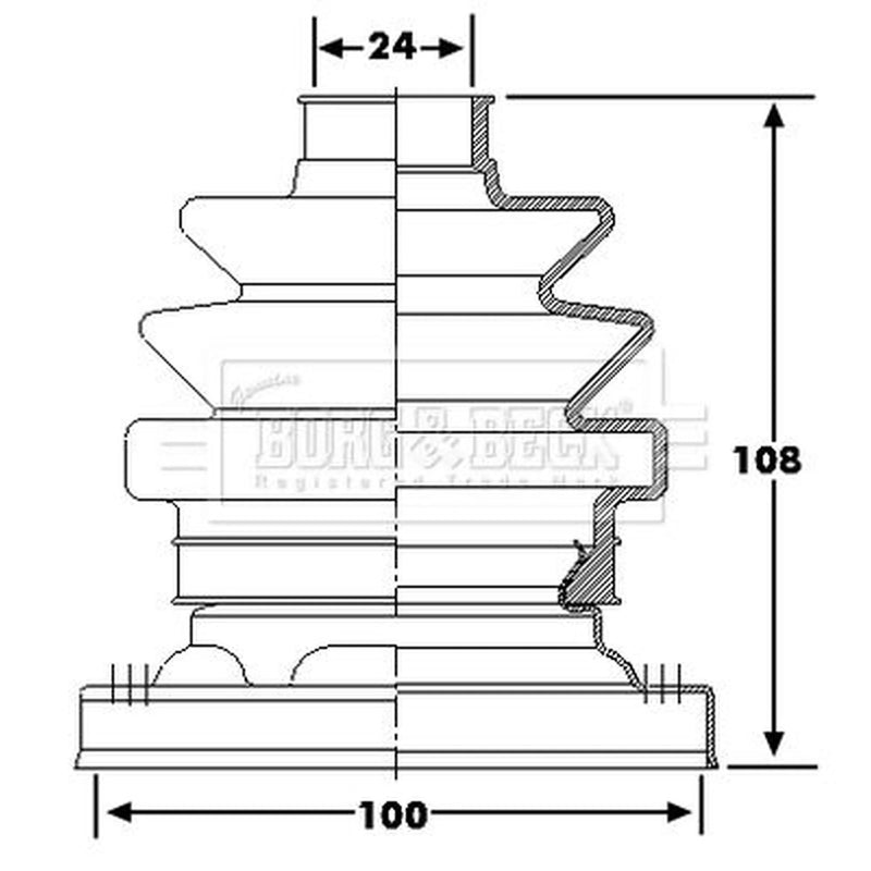 Borg & Beck Drive Shaft Bellow Kit Rear Left BCB6242
