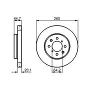 Bosch 2 x Vented Front Brake Discs 0 986 479 226