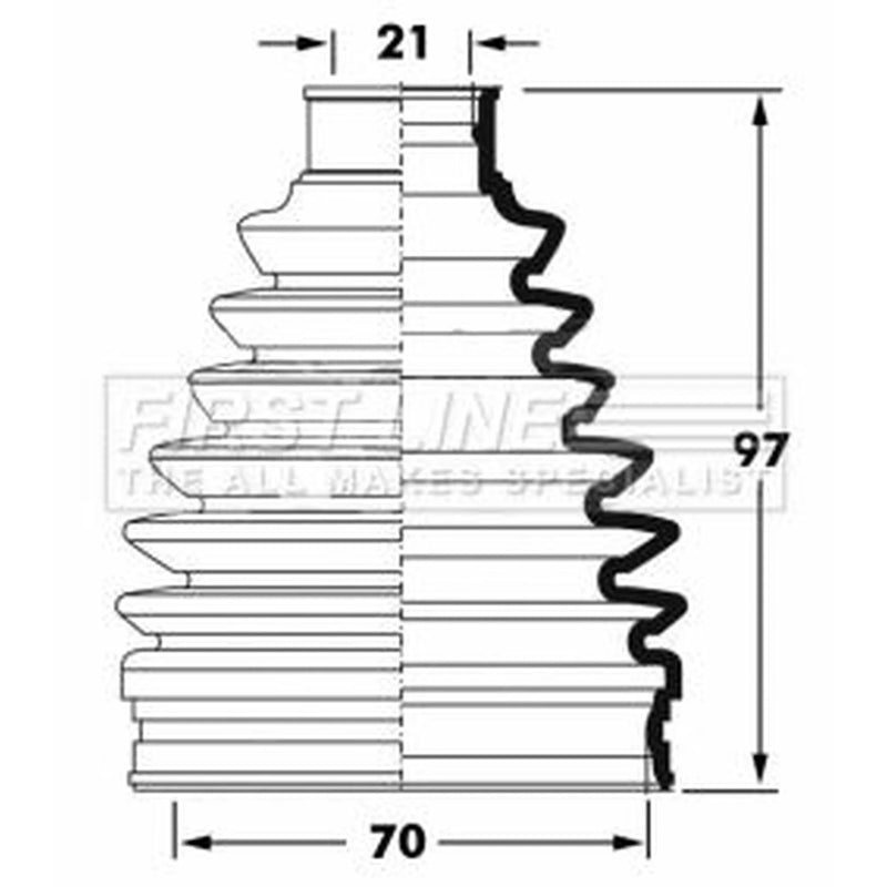 First Line Drive Shaft Bellow Kit Front Left Thermoplast FCB6066