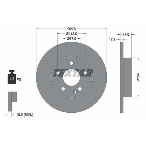 Textar 2 x Solid Front Brake Discs 92131803