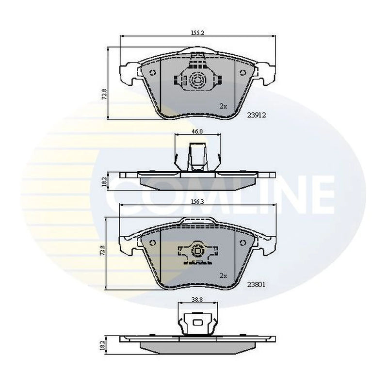 Comline 4 x Front Brake Pad Set CBP01607