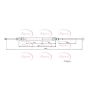 Apec Handbrake Cable Left Rear CAB1750
