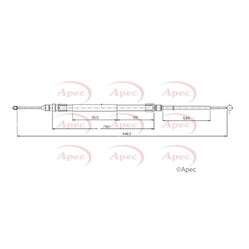 Apec Handbrake Cable Left Rear CAB1750