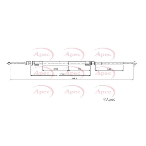 Apec Handbrake Cable Left Rear CAB1750