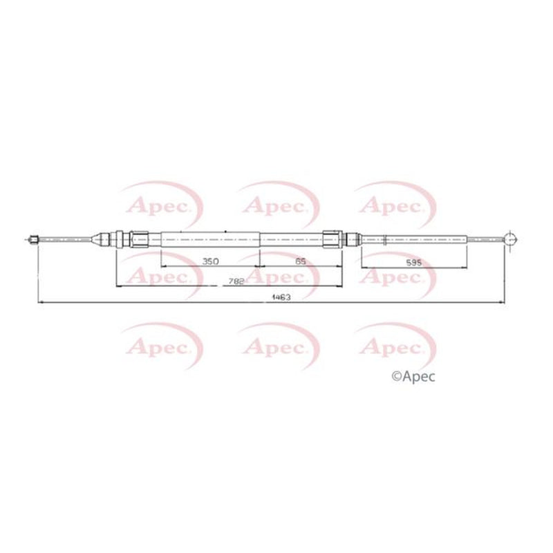 Apec Handbrake Cable Left Rear CAB1750