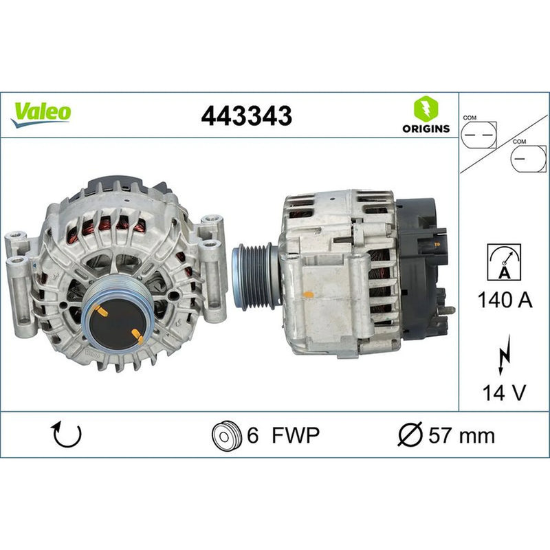 Valeo Car Alternator 12V 443343
