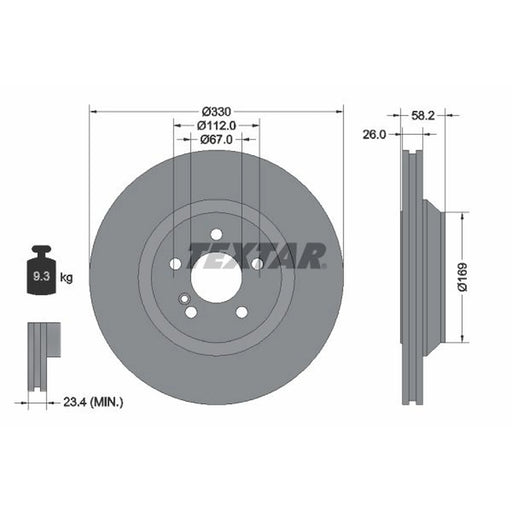 Textar 2 x Rear Brake Discs 92197903