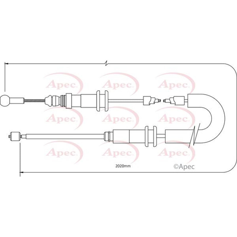 Apec Handbrake Cable Left Rear CAB1374