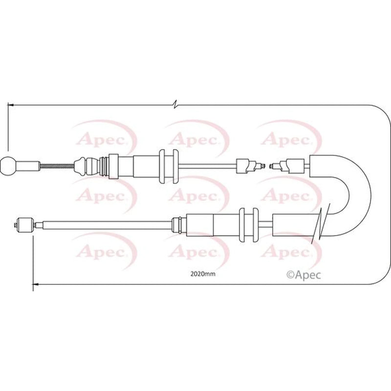 Apec Handbrake Cable Left Rear CAB1374