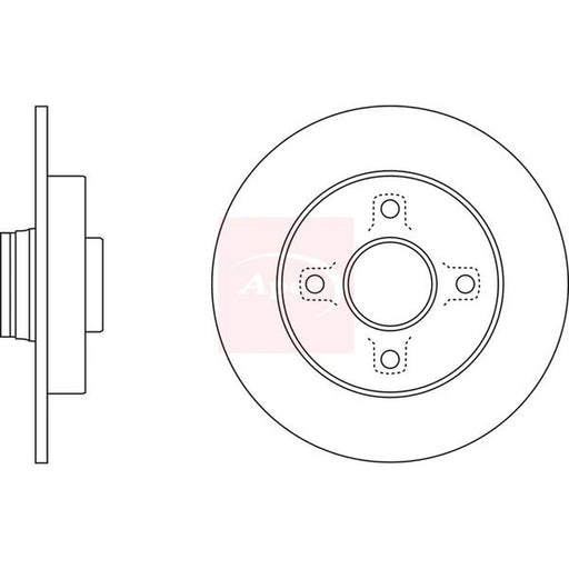 Apec 2 x Solid Rear Brake Discs DSK2812