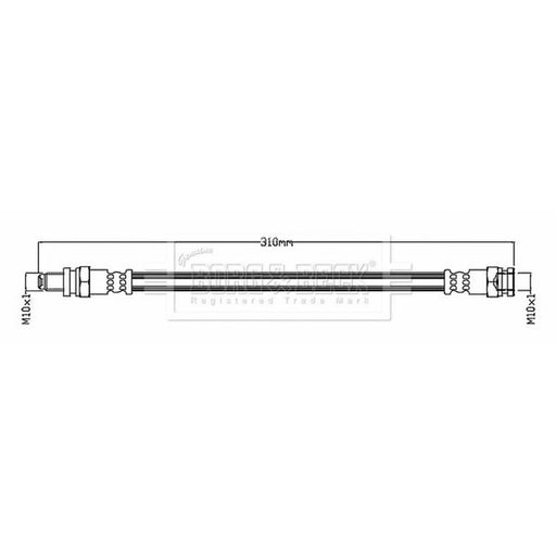 Borg & Beck Brake Hydraulic Hose Line Front Left BBH8752