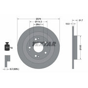 Textar 2 x Solid Rear Brake Discs 92252603