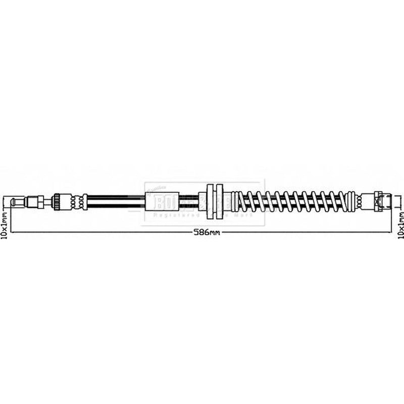Borg & Beck Brake Hydraulic Hose Line Front Left BBH8089