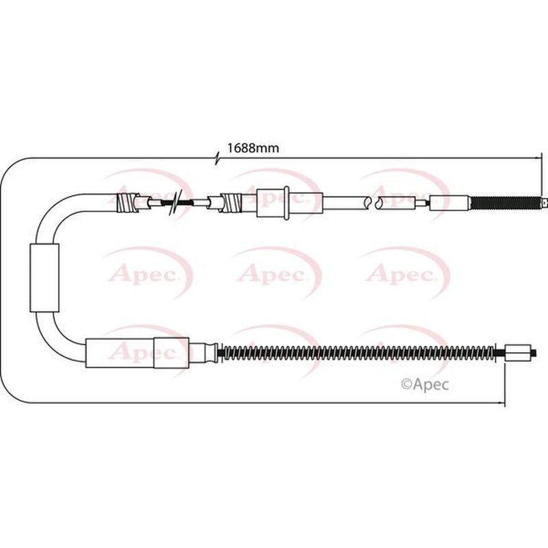 Apec Handbrake Cable Left Rear CAB1525