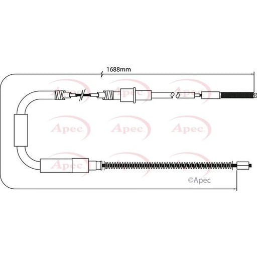 Apec Handbrake Cable Left Rear CAB1525