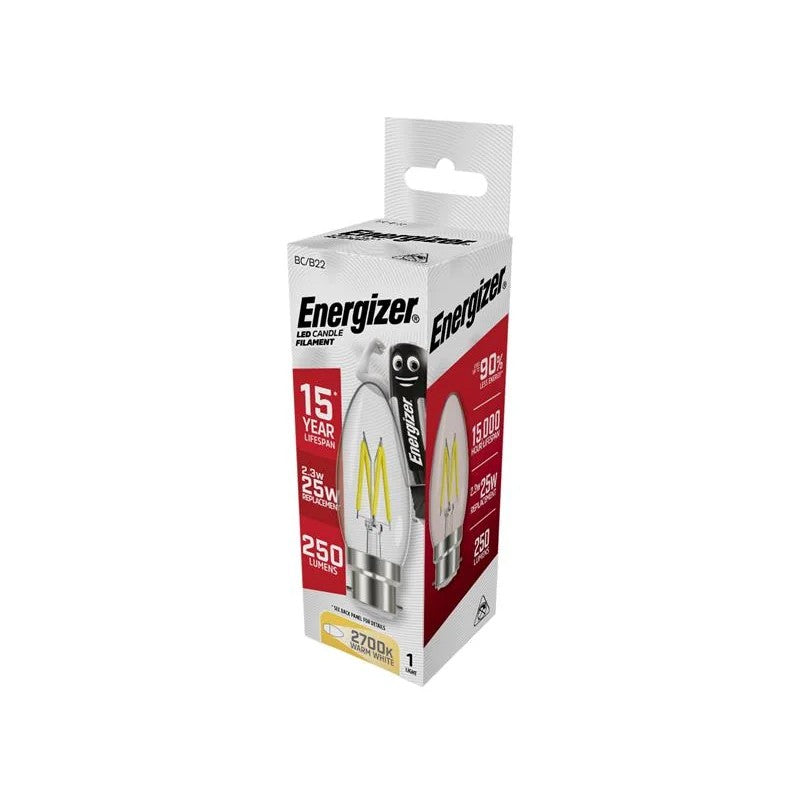 Energizer® LED BC (B22) Candle Filament Non-Dimmable Bulb,