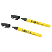 STANLEY® Hand Tools Fine Tip Permanent Marker Black (Pack 2) - 0-47-316