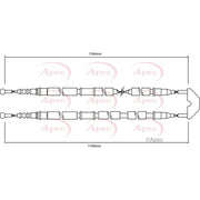Apec Handbrake Cable Left Rear CAB1502