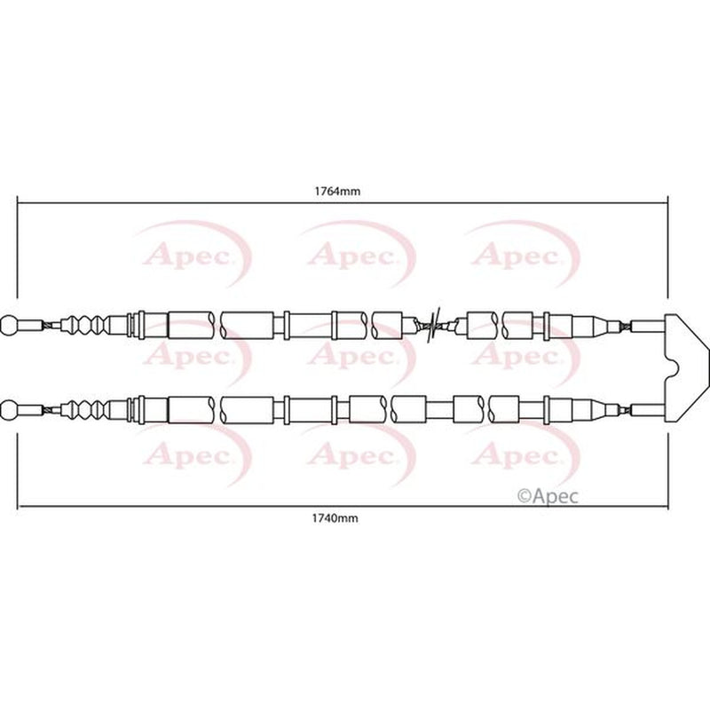 Apec Handbrake Cable Left Rear CAB1502