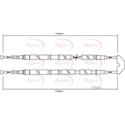 Apec Handbrake Cable Left Rear CAB1502