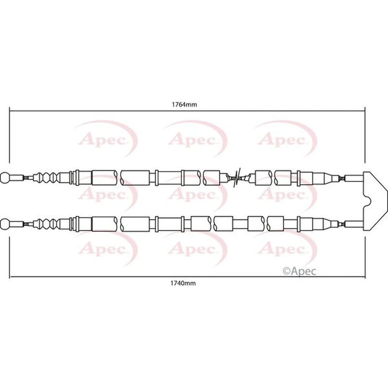 Apec Handbrake Cable Left Rear CAB1502