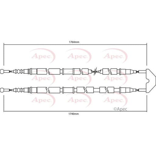Apec Handbrake Cable Left Rear CAB1502