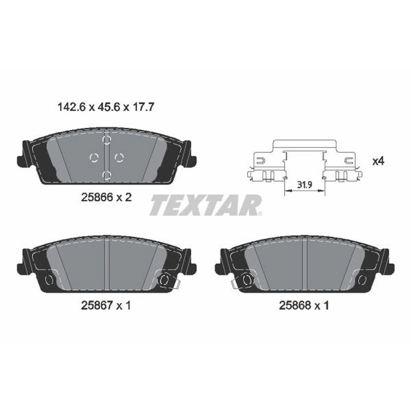 Textar Brake Pad Set 2586601